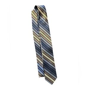 Joseph Feiss Striped Men's Tie 100% silk Blue and White